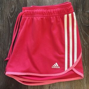 Adidas 3 Stripe Pink Shorts White Stripes Size Medium